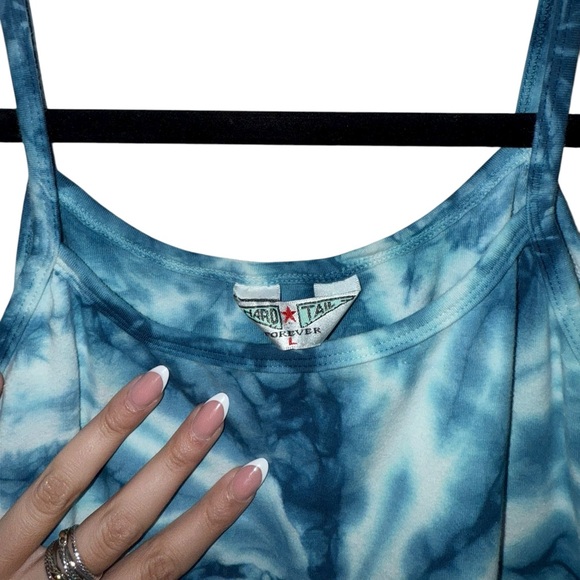 Y2K Hard Tail Blue and White Tie-Dye Design Tank Top Size Large - Picture 3 of 5